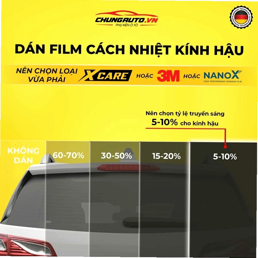 Dán phim cách nhiệt kính hậu ô tô