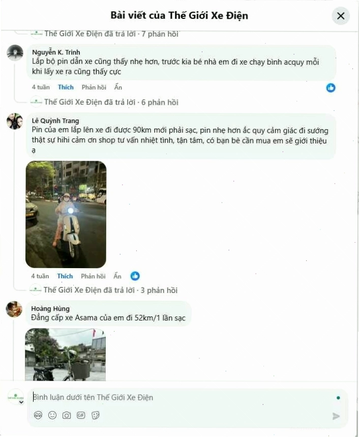 Đánh giá của khách hàng đã mua pin LFP