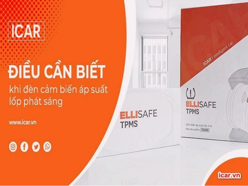 Đèn cảnh báo áp suất lốp phát sáng trên bảng điều khiển xe ô tô