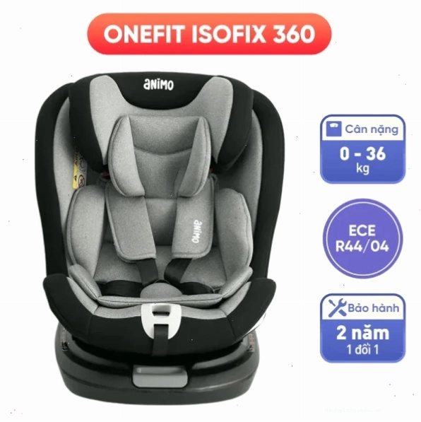 Ghế ngồi ô tô Animo OneFit Isofix 360 màu Stone Gray