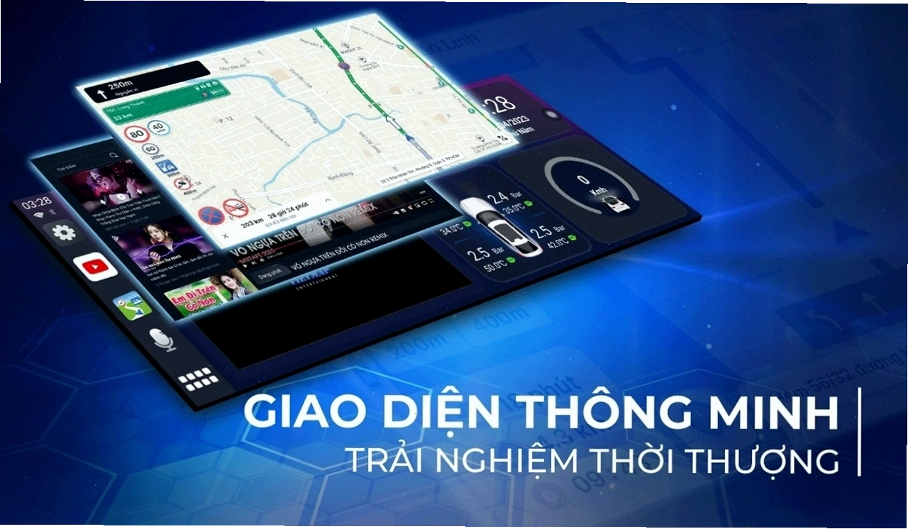 Giao diện người dùng hiện đại của Android Box Vietmap BS10 Lite