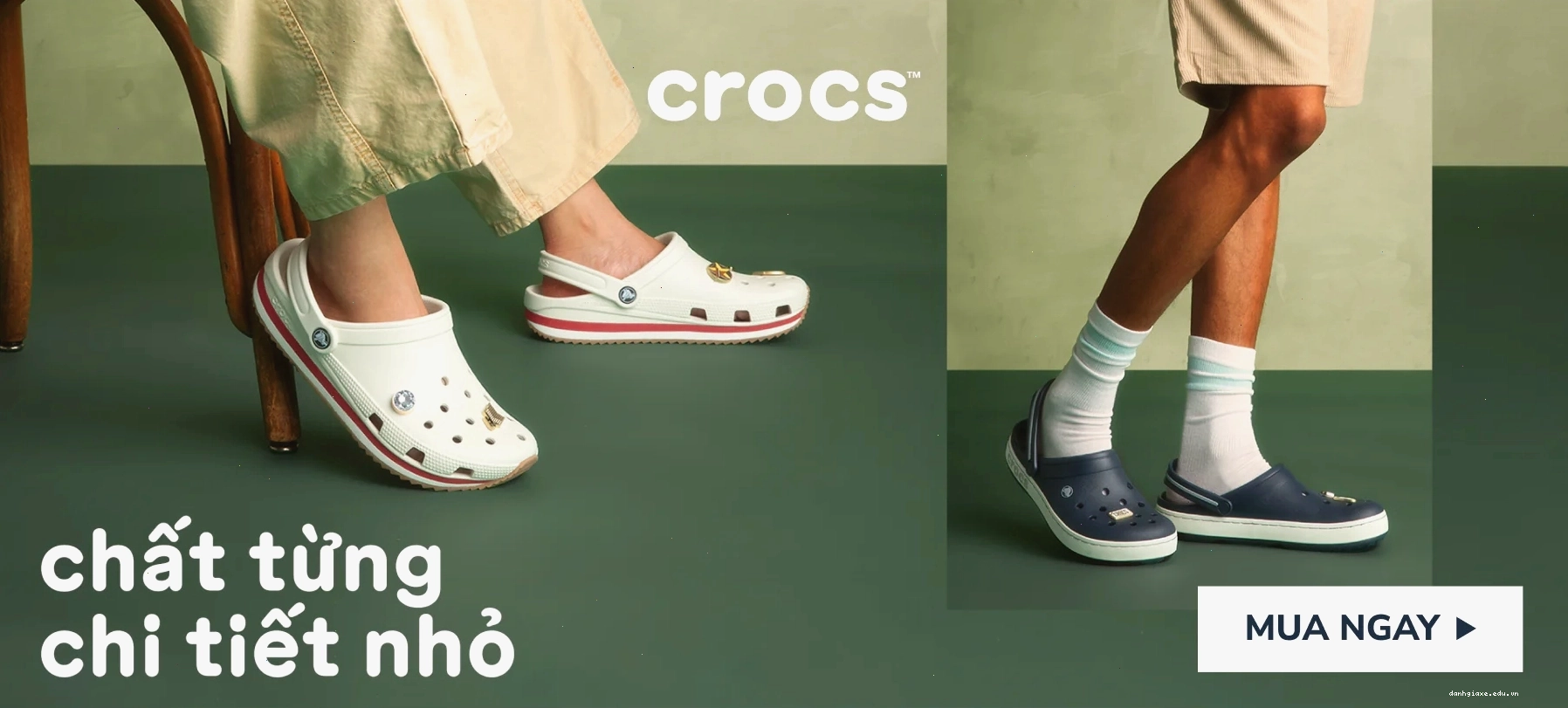 Giày Crocs Crocband với dải sọc thể thao cá tính