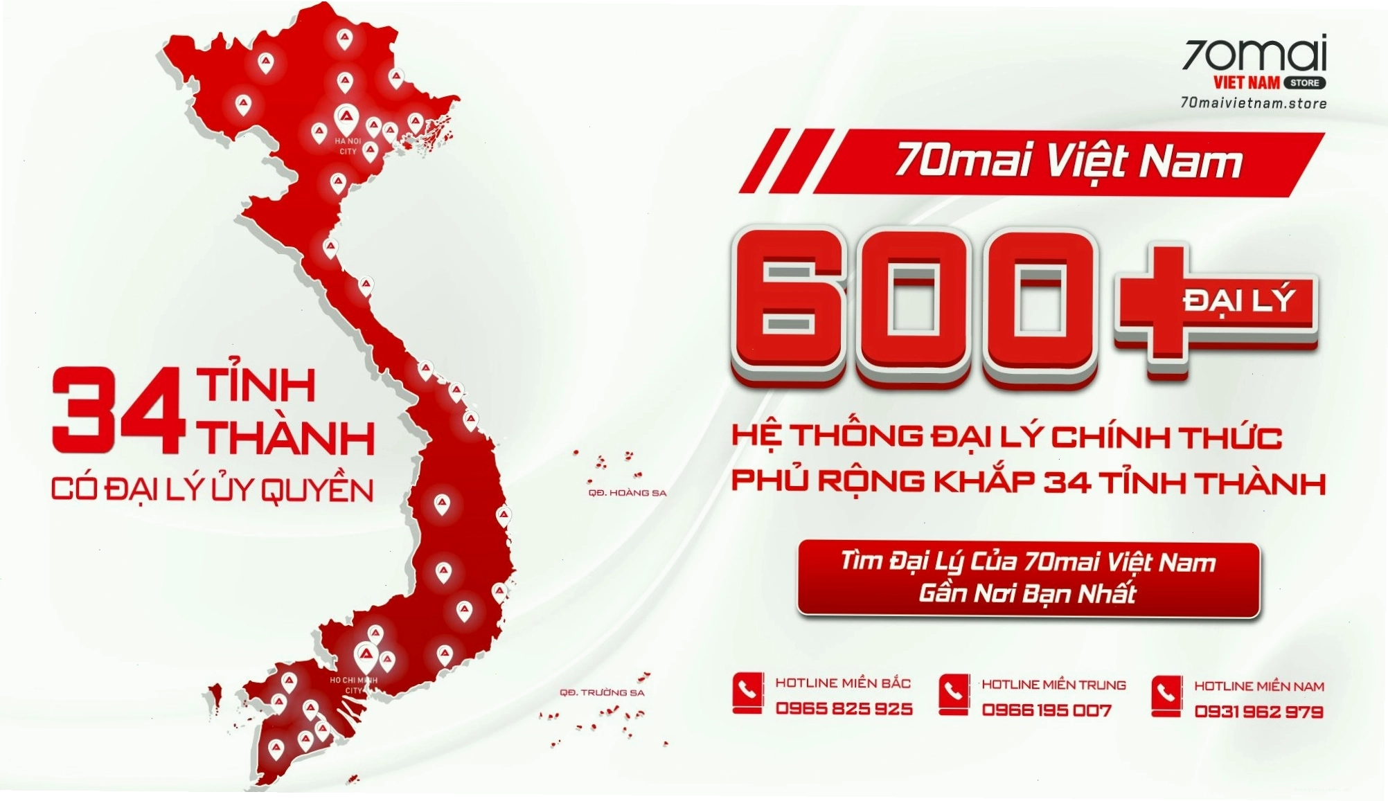 Hệ thống đại lý chính hãng của 70mai tại Việt Nam