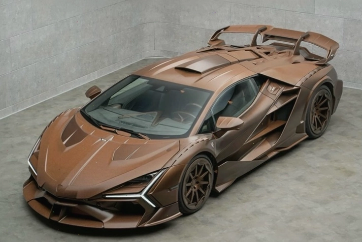 Hình ảnh Lamborghini Revuelto màu độc bản ngầu trong gói nâng cấp Mansory