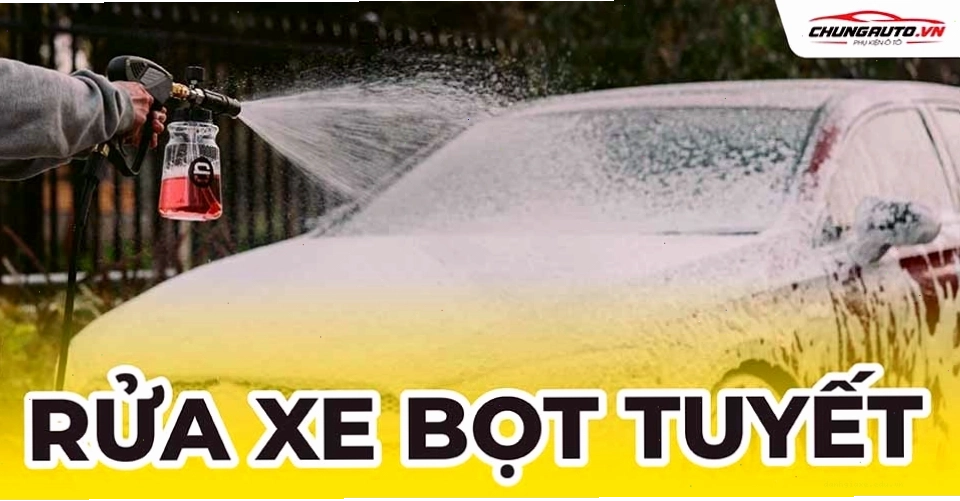 Hình ảnh minh họa dịch vụ rửa xe bọt tuyết