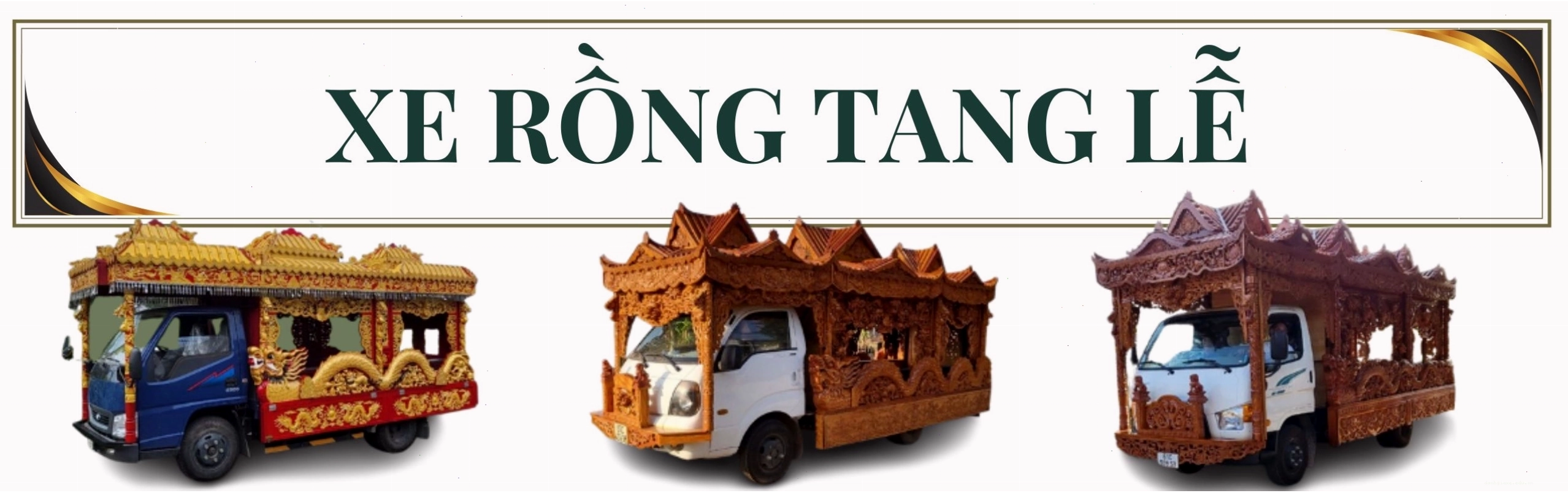 Hình ảnh xe rồng được trang trí phục vụ lễ tang