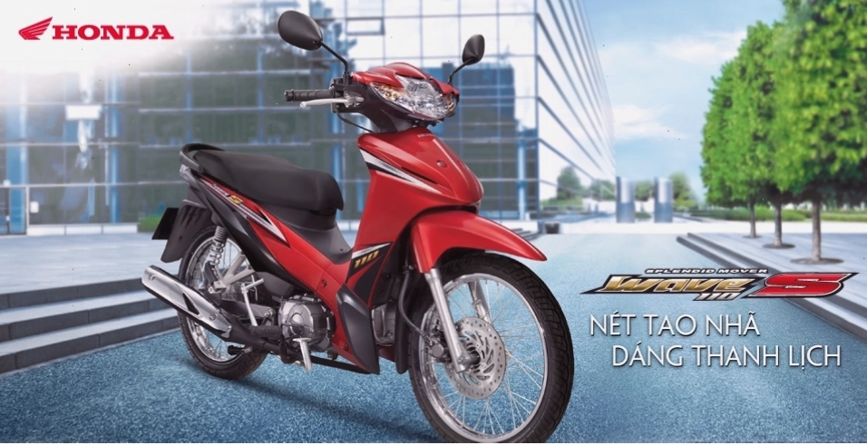 Honda Wave 110 S với thiết kế thanh thoát và nhiều tùy chọn màu sắc