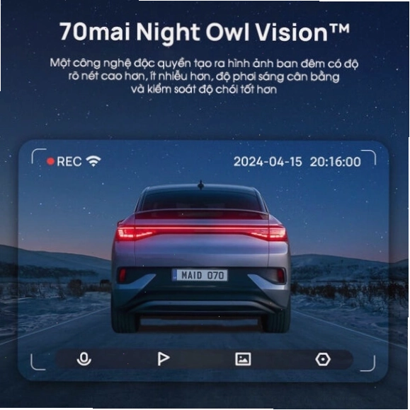 Khả năng ghi hình ban đêm ấn tượng của 70mai A510