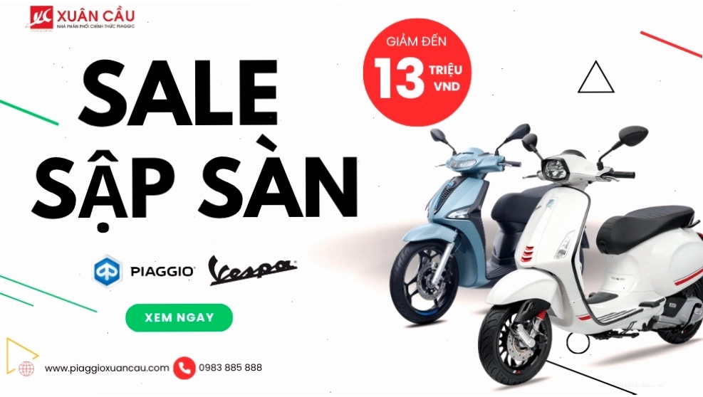Khuyến mãi Sập Giá Đến 13 Triệu đồng khi mua Vespa & Piaggio Chính Hãng