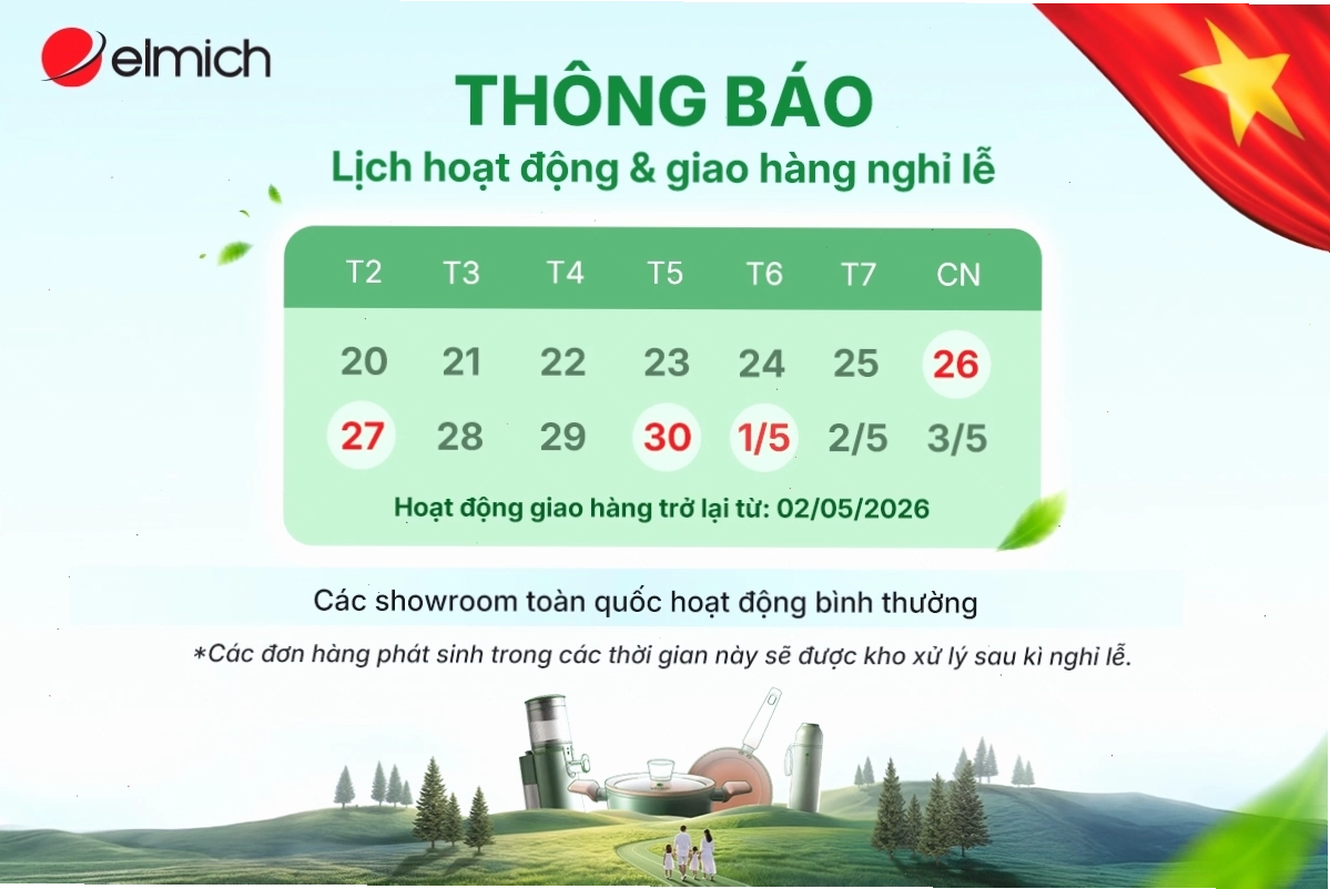 Lịch hoạt động và giao hàng Elmich dịp lễ