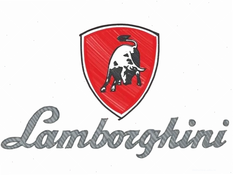 Logo Lamborghini đầu tiên với hình bò tót trên nền đỏ