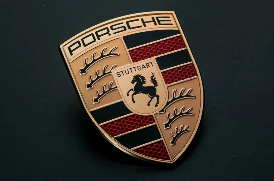 Logo Porsche hình con ngựa và khiên, xe hơi logo con ngựa
