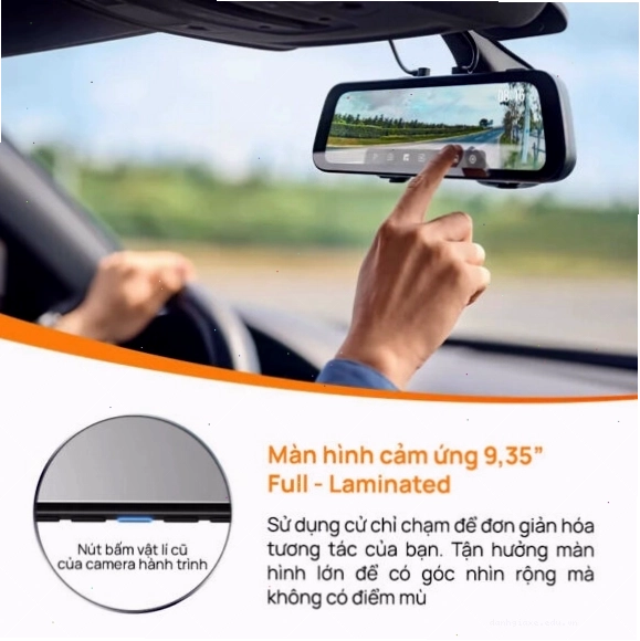 Màn hình cảm ứng IPS trên camera hành trình gương 70mai S500