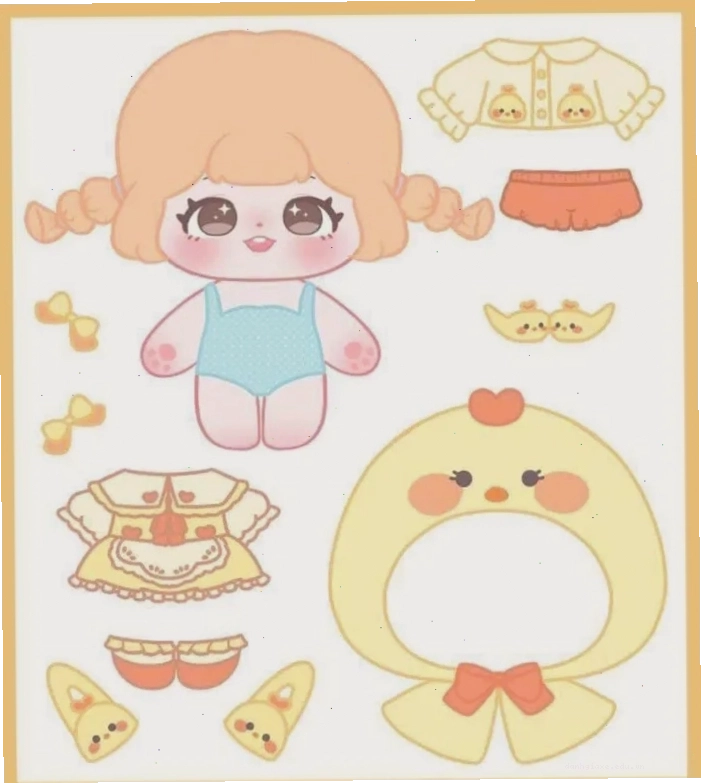 Mẫu búp bê giấy paper doll phong cách anime