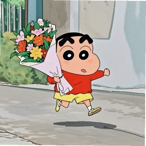 Meme Shin cậu bé bút chì đang cười lớn với hai tay ôm bụng, thể hiện sự khoái trá tột độ.