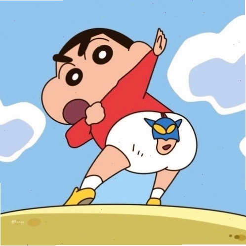 Meme Shin cậu bé bút chì đang ngồi ghi chép chăm chú, nhưng với vẻ mặt ngơ ngác, có lẽ đang cố gắng hiểu điều gì đó.