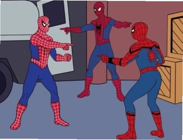 Meme Spider-Man chỉ nhau phiên bản gốc từ hoạt hình