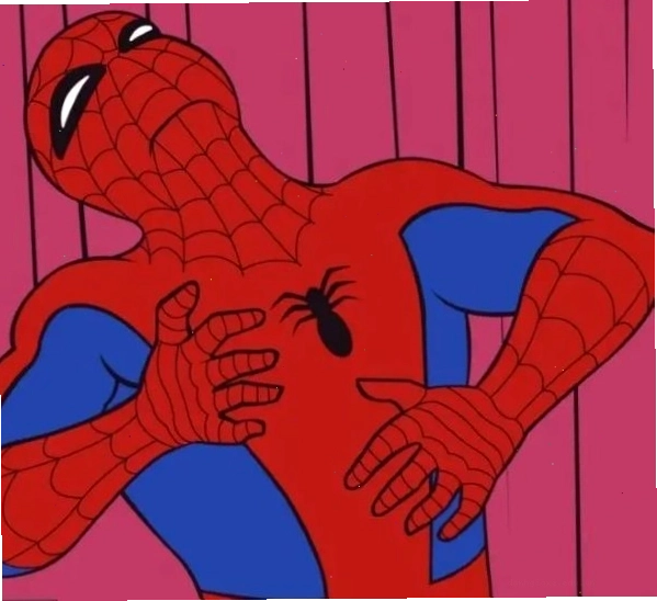 Meme Spider-Man chỉ vào màn hình máy tính với vẻ mặt phấn khích