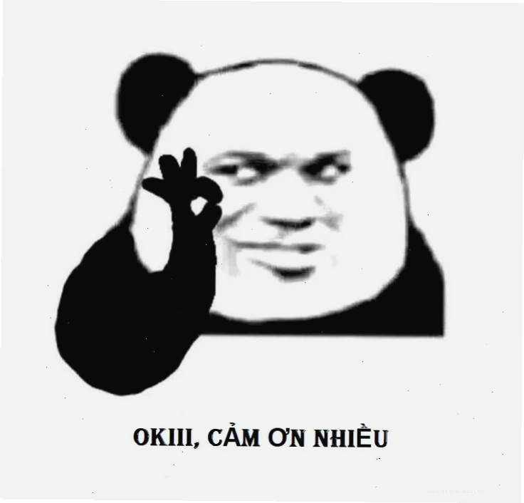 Meme với dòng chữ Oki Cảm ơn, biểu cảm của nhân vật có vẻ miễn cưỡng