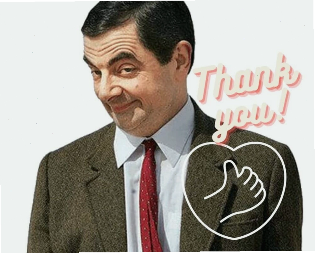 Mr. Bean với biểu cảm hài hước, có lẽ đang nói lời cảm ơn