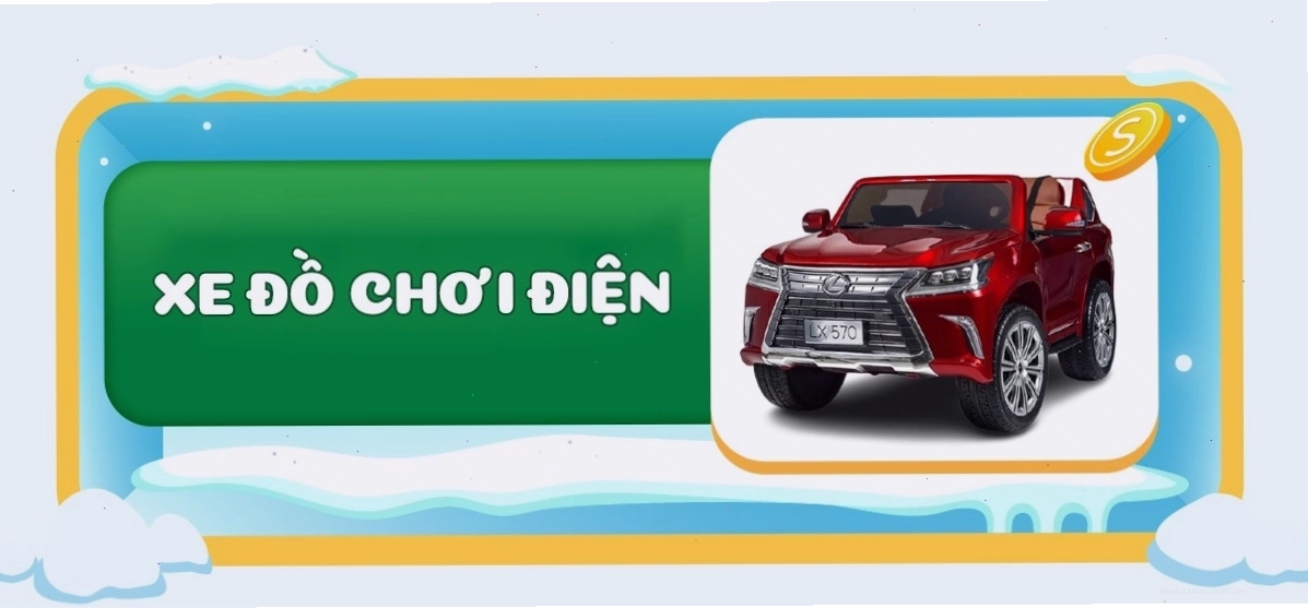 Nhiều mẫu xe điện trẻ em khác nhau được trưng bày