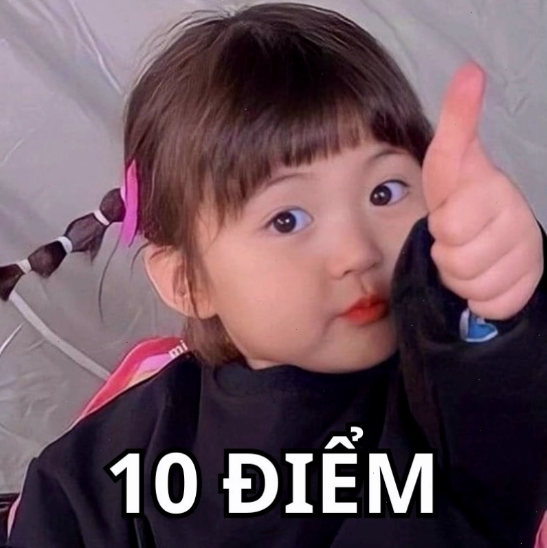 Phiên bản rút gọn của meme em bé 10 điểm với ký hiệu "10d"