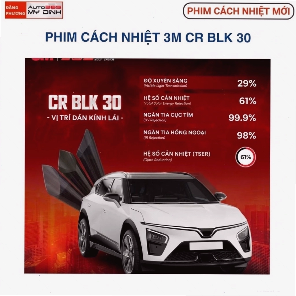 Phim cách nhiệt 3M Crystalline BLK 30