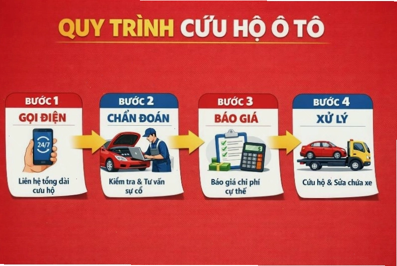 Quy trình cứu hộ ô tô nhanh chóng và chuyên nghiệp