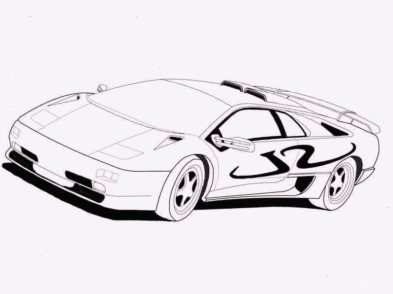 Siêu xe Lamborghini hiện đại được tái hiện qua tranh tô màu