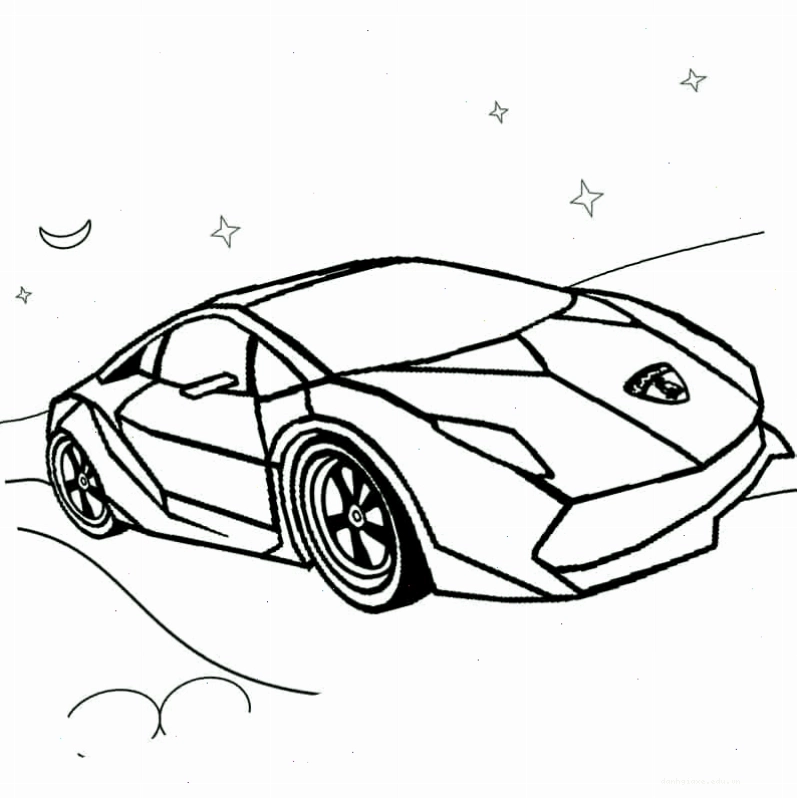 Siêu xe Lamborghini sang trọng trong tranh tô màu