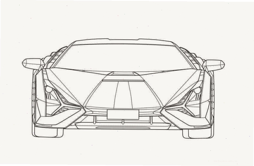 Siêu xe Lamborghini thể thao trong tranh tô màu