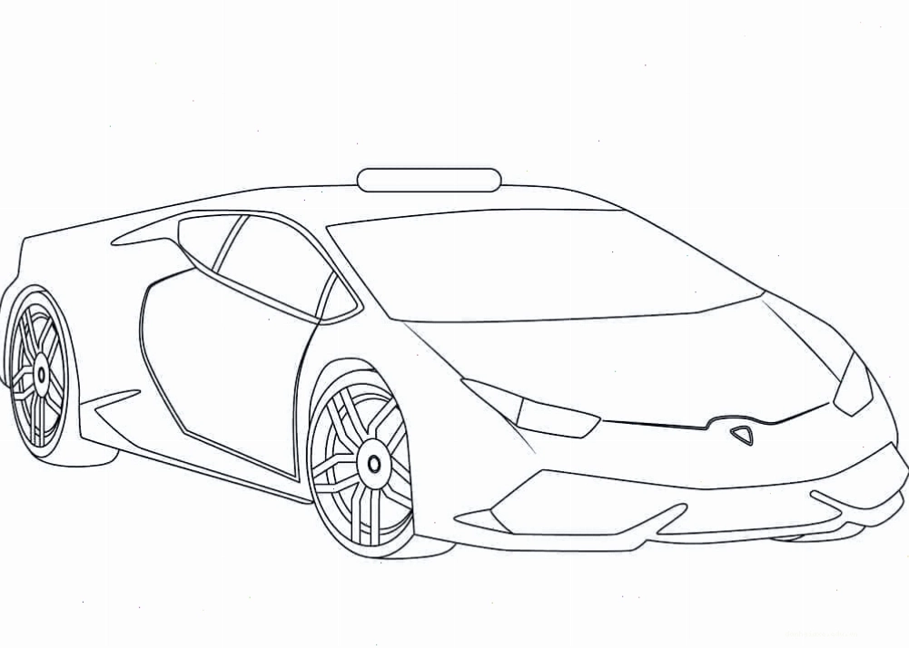 Siêu xe Lamborghini tốc độ trong tranh tô màu