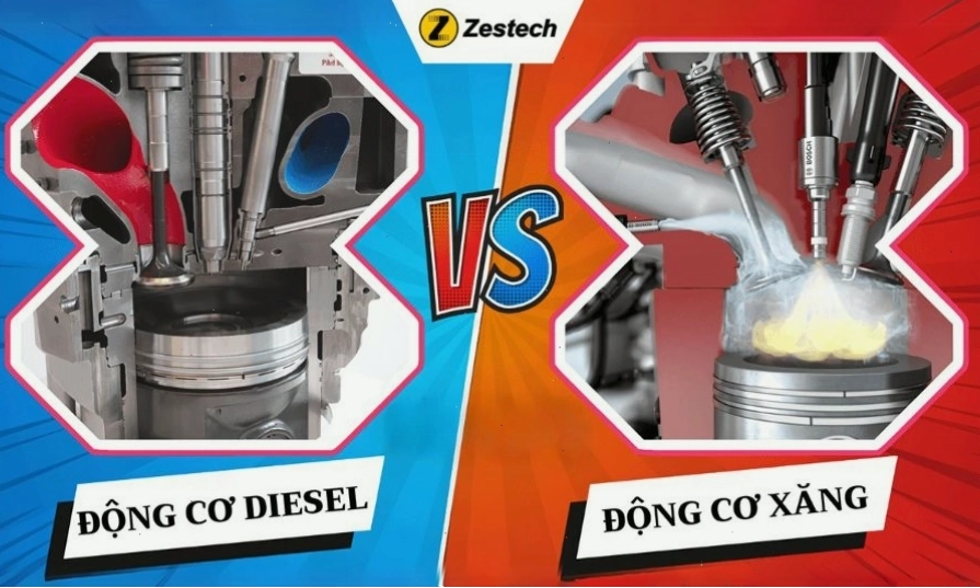 So sánh động cơ xăng và động cơ diesel