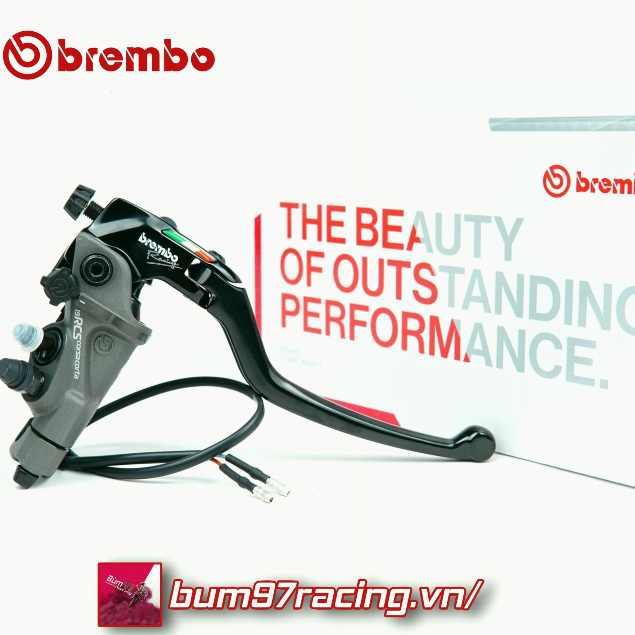 Tay thắng Brembo RCS 17 với piston và lò xo điều chỉnh
