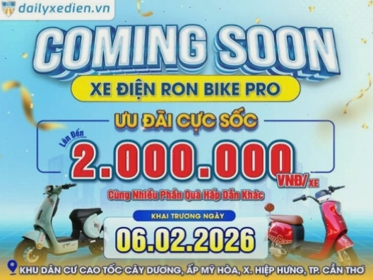 Thông báo sắp ra mắt cửa hàng xe điện chính hãng Bluera Việt Nhật Ron Bike Pro tại Cần Thơ