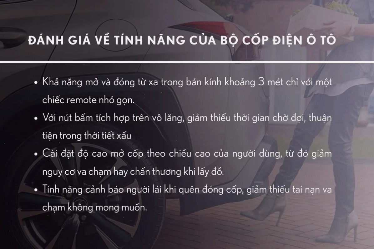 Tính năng của bộ cốp điện ô tô
