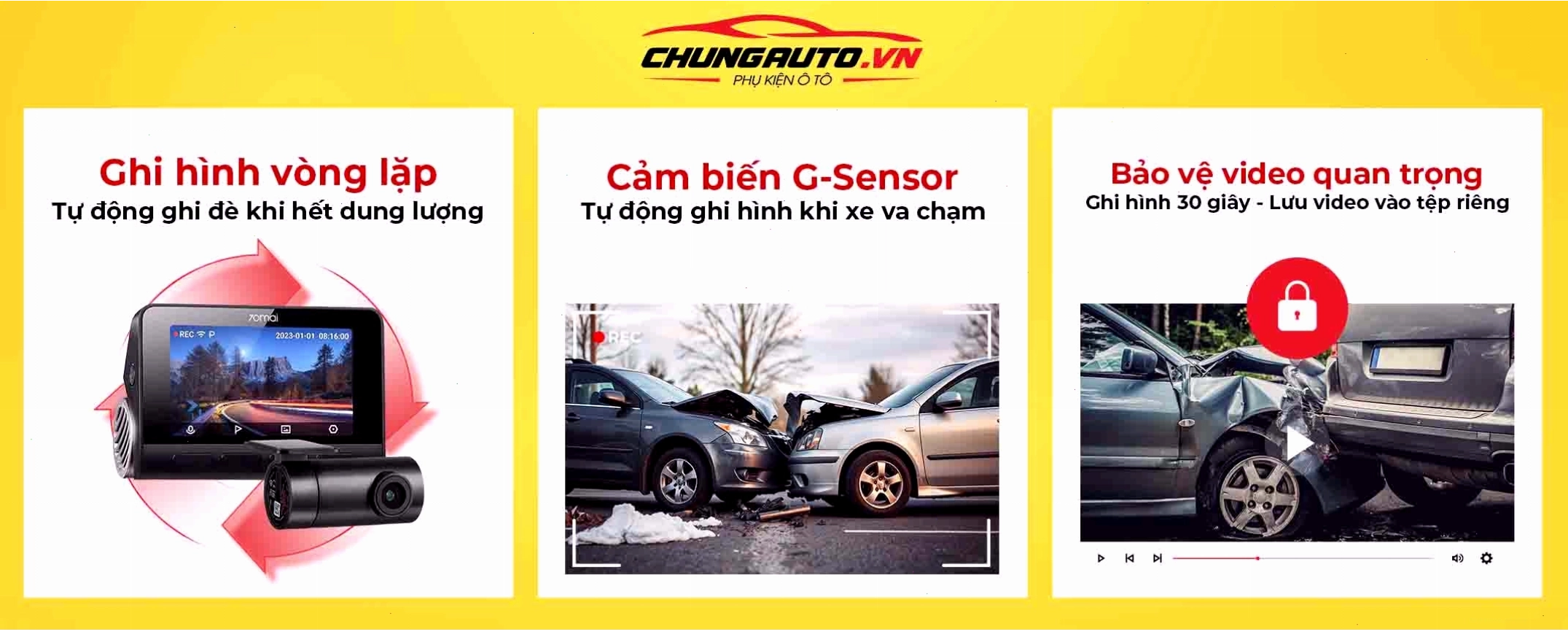Tính năng ghi hình vòng lặp của camera hành trình 70mai