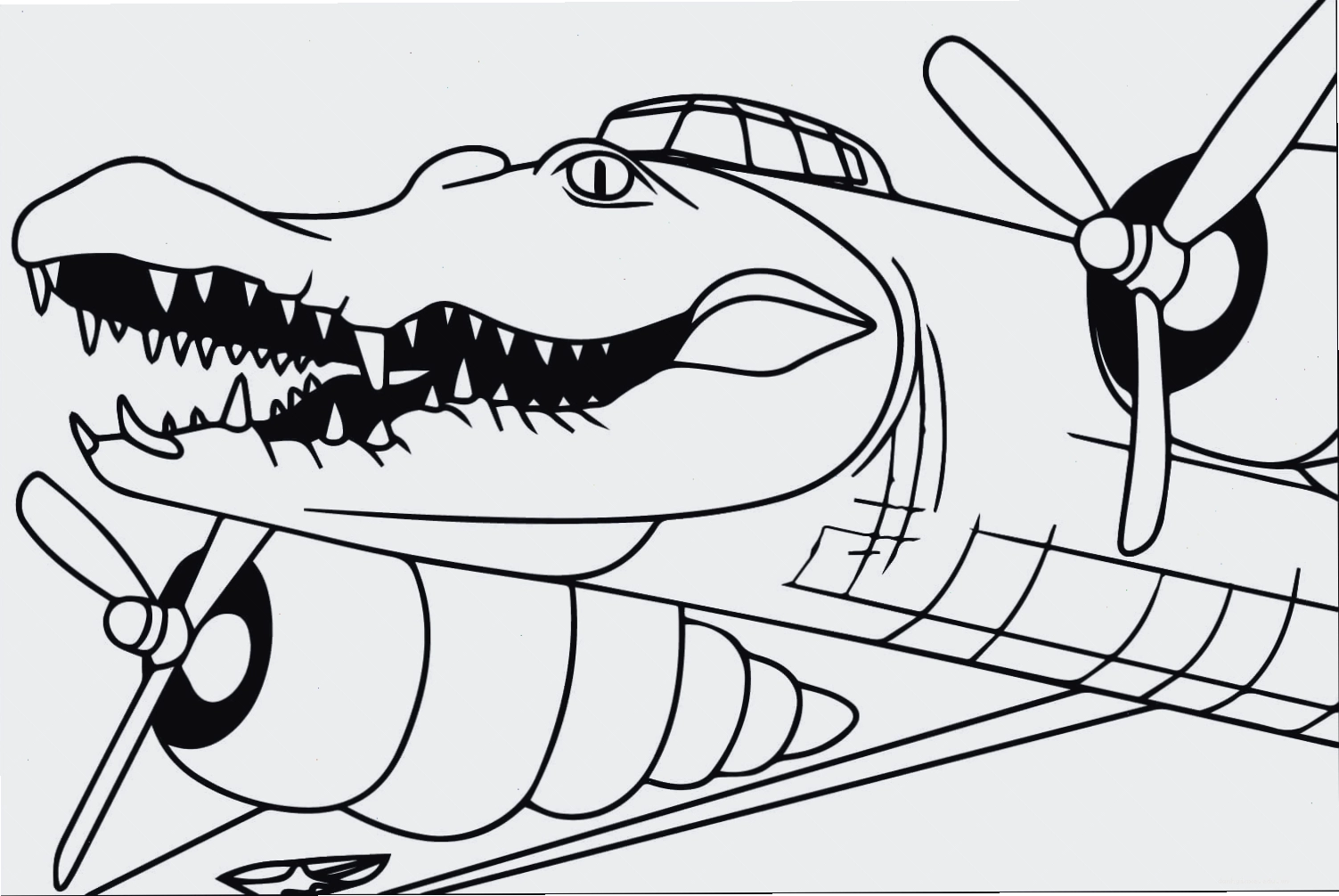 Tranh tô màu brainrot phiên bản ngộ nghĩnh của Bombardiro Crocodillo