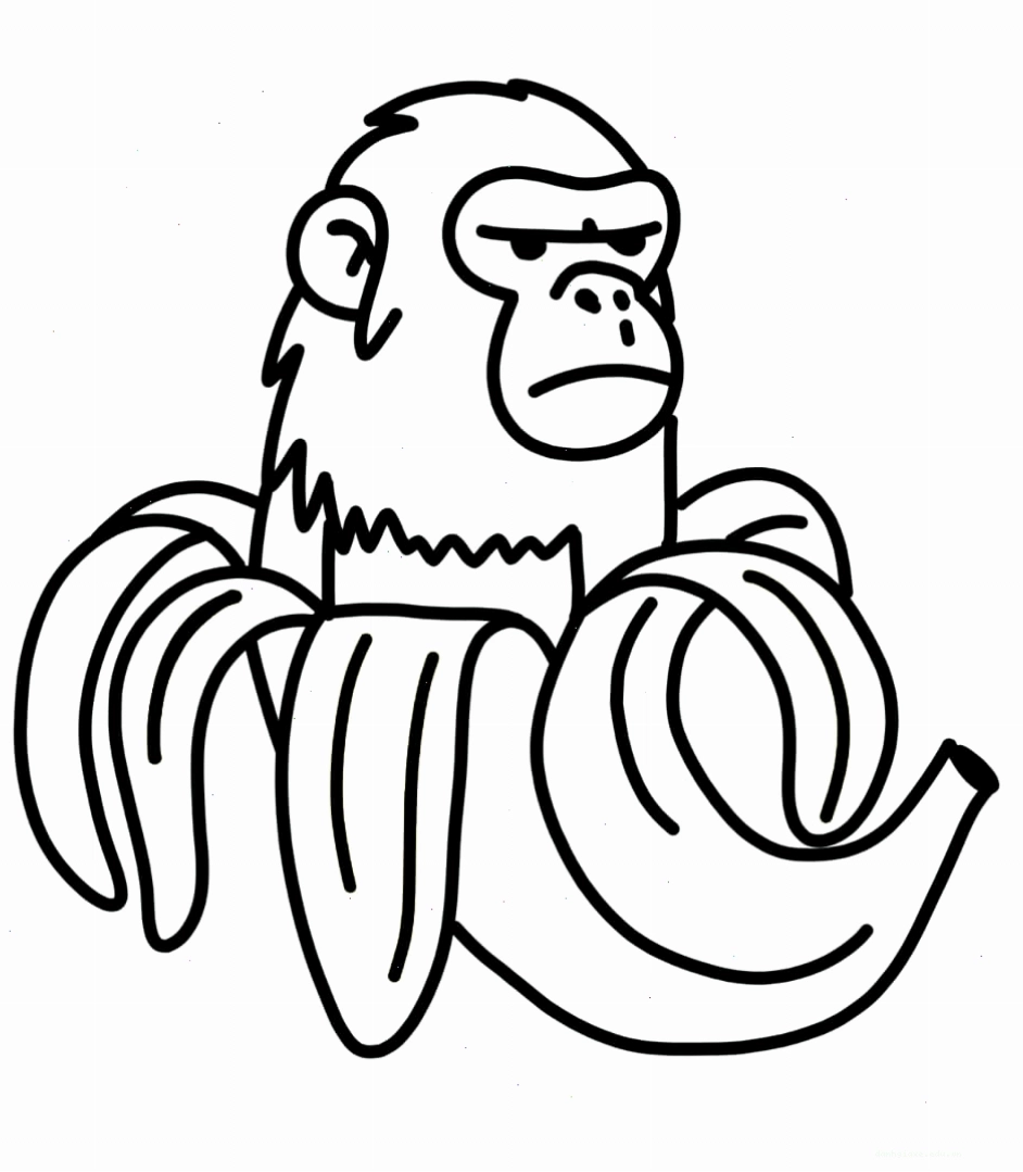 Tranh tô màu Chimpanzini Bananini brainrot