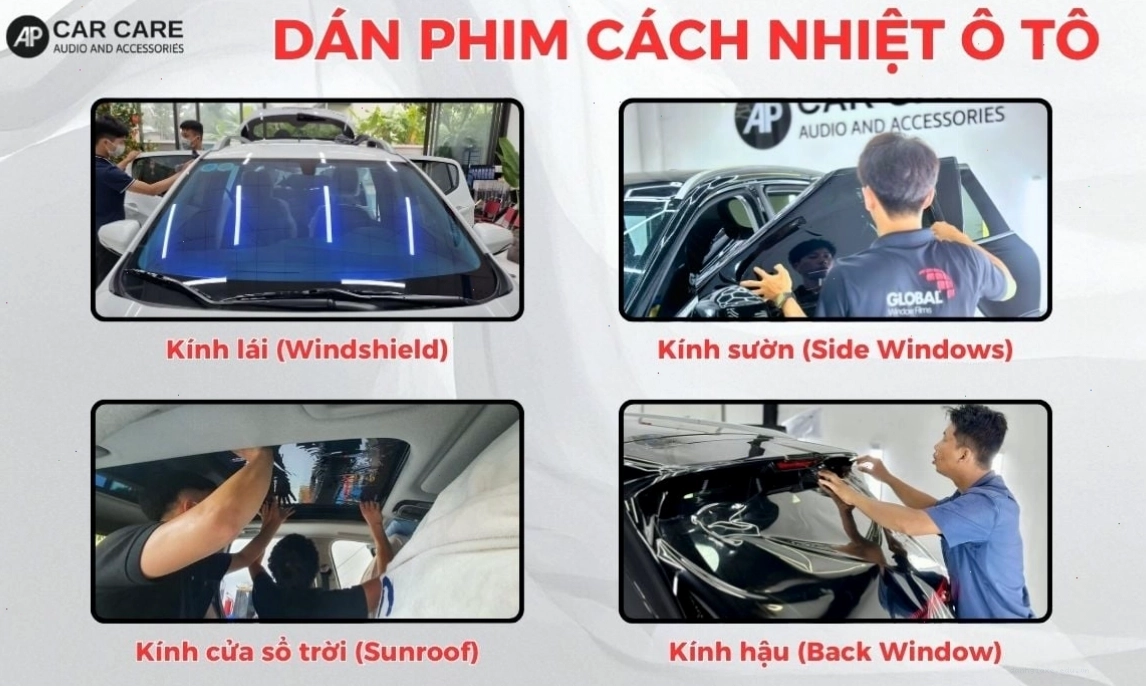 Tư vấn các vị trí và dòng xe nên dán phim cách nhiệt Ntech