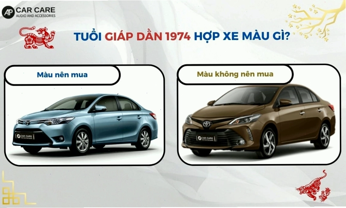Tuổi Giáp Dần 1974 hợp xe màu gì