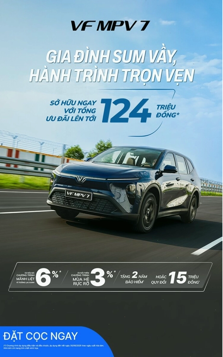 VinFast VF MPV 7 - Ưu đãi hấp dẫn cho xe đa dụng 7 chỗ