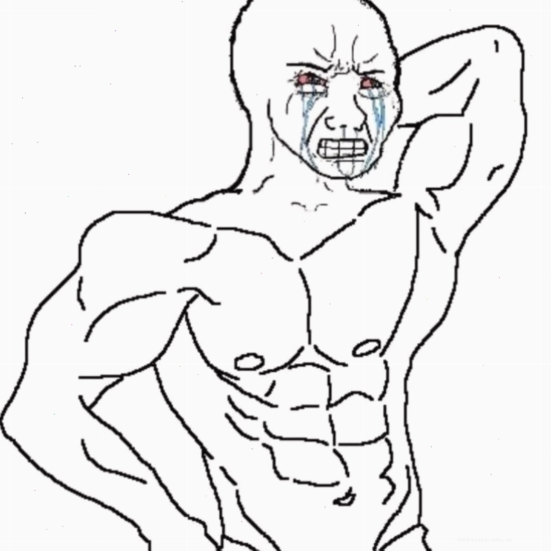 Wojak đang chỉ tay về phía trước với ánh mắt quyết đoán