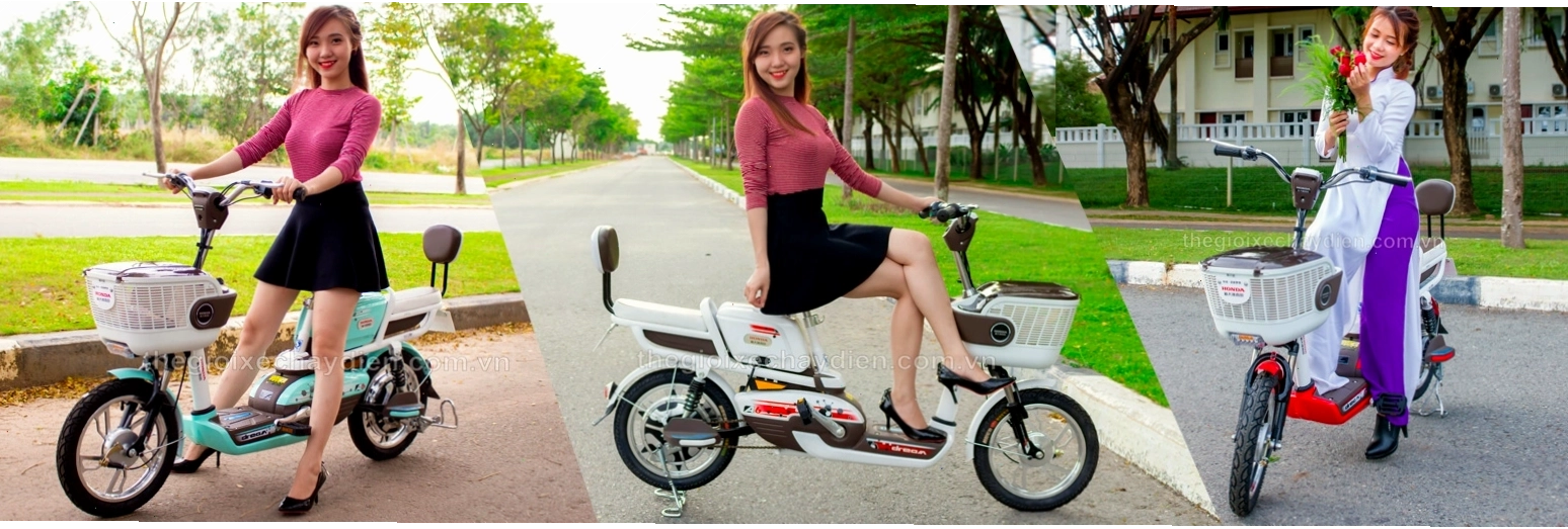 Xe đạp điện Honda với kiểu dáng thể thao và màu sắc bắt mắt