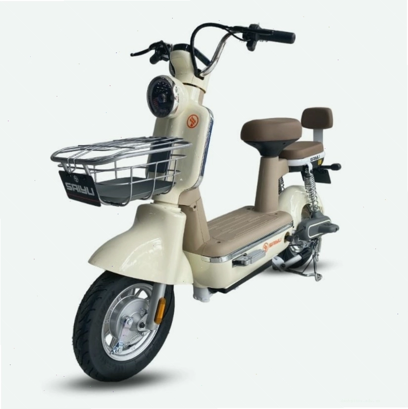 Xe đạp điện Ibike Saiyli màu kem thanh lịch