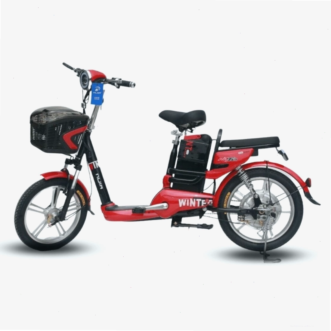 Xe đạp điện Nijia Winter màu đỏ thời trang và bền bỉ