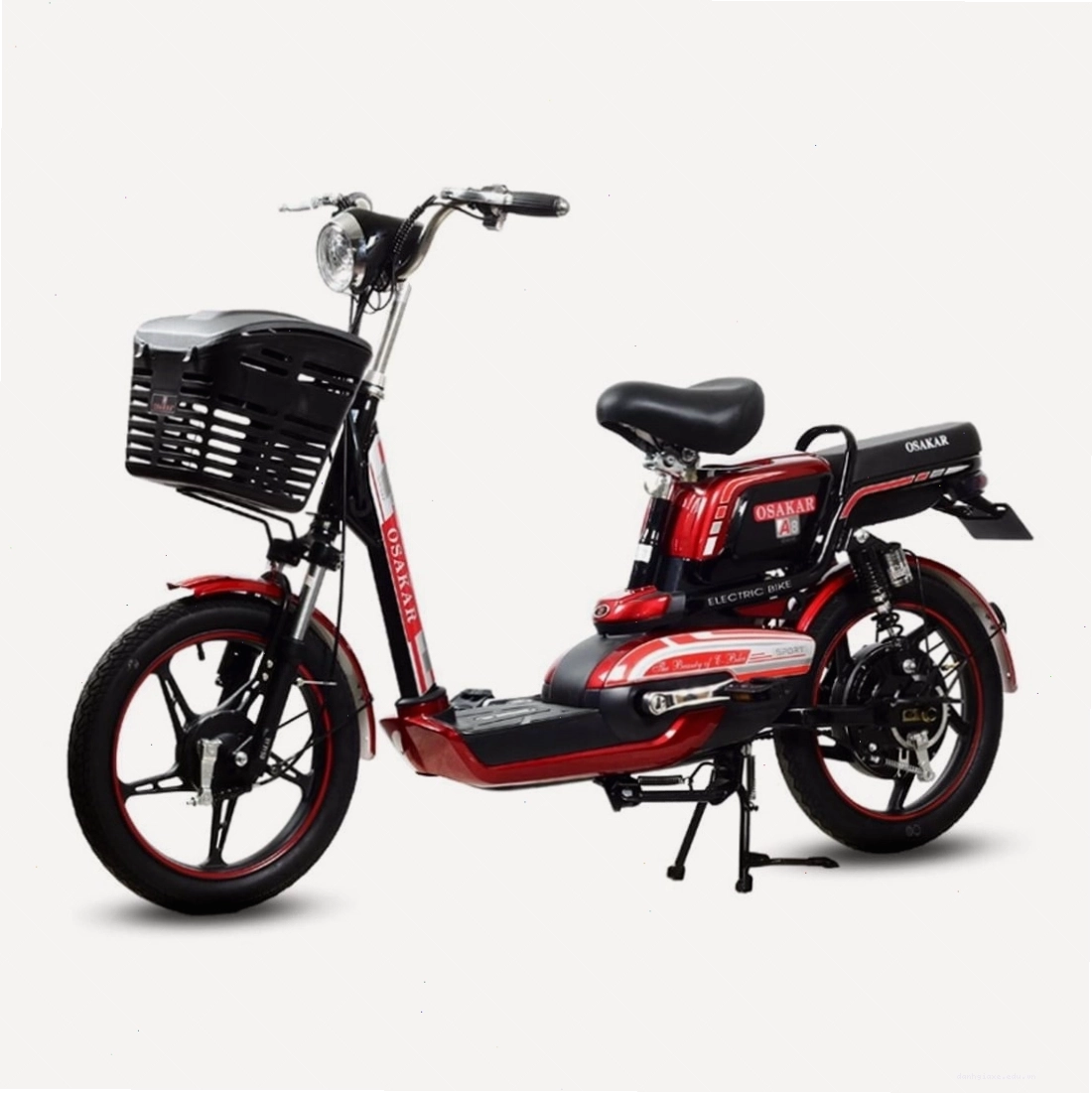 Xe đạp điện Osakar A8 màu đỏ đen thể thao