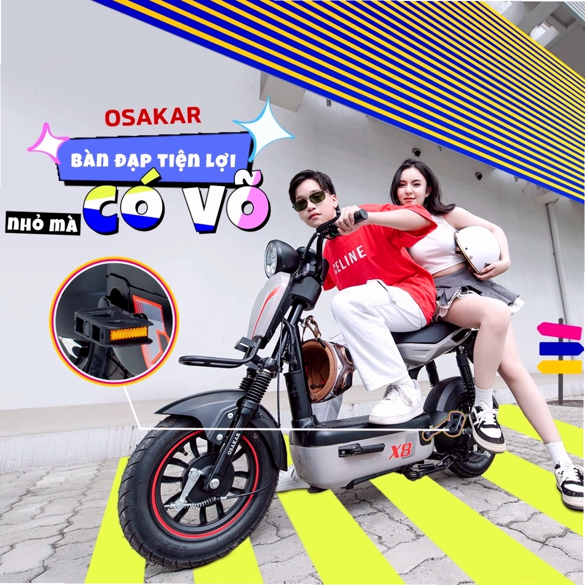 Xe đạp điện Osakar X8 thiết kế thể thao, mạnh mẽ
