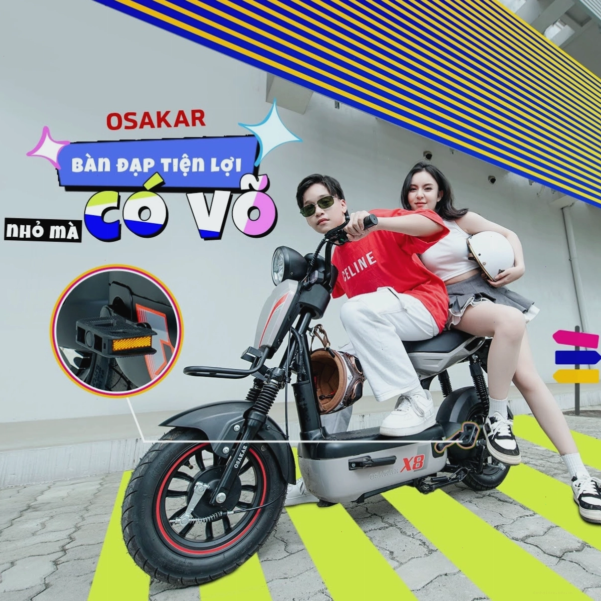 Xe đạp điện Osakar X8 với thiết kế trẻ trung phù hợp học sinh cấp 3