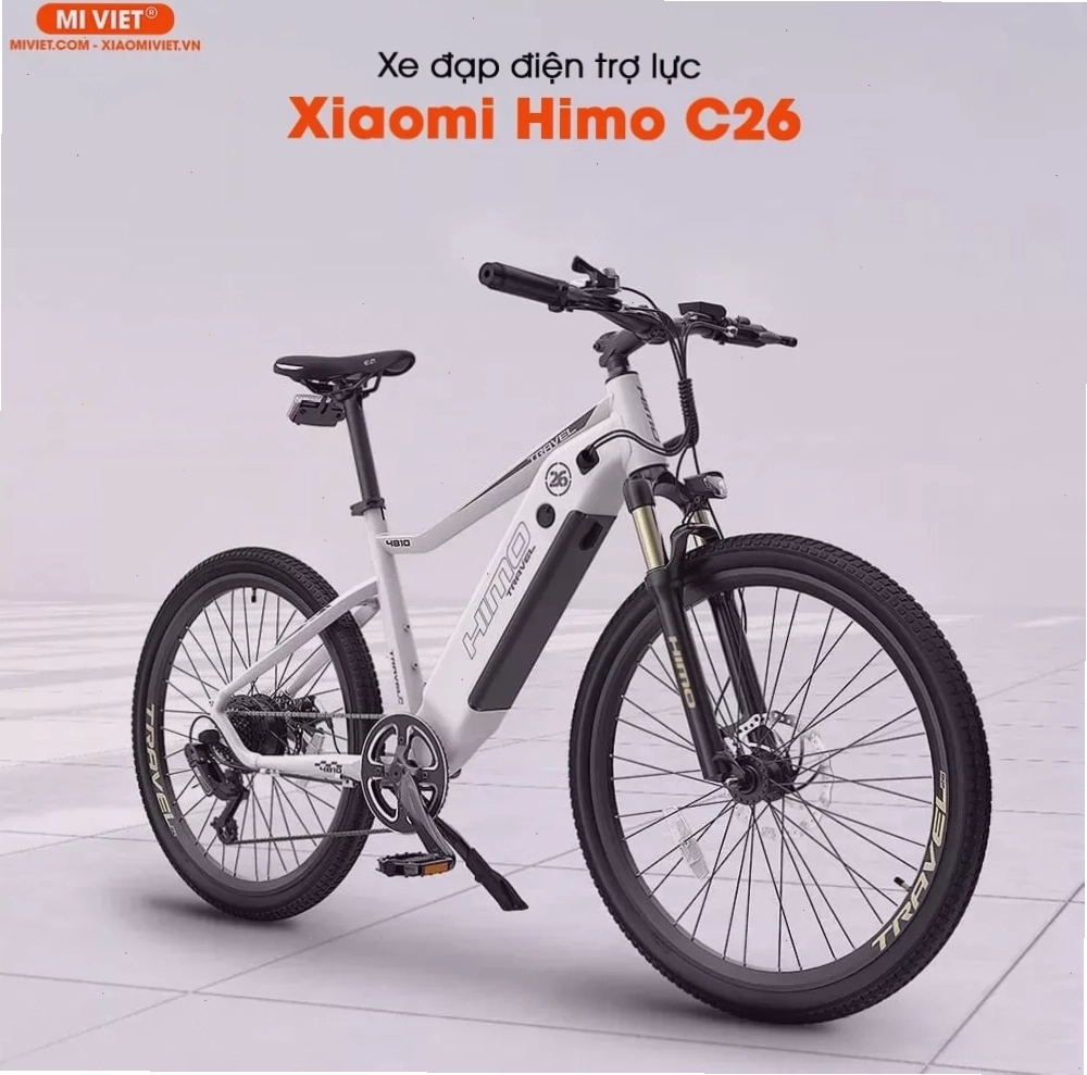 Xe đạp điện trợ lực Xiaomi Himo C26 phiên bản màu trắng